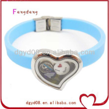 Latest silicon living locket bracelet wholesale/bangle bracelet